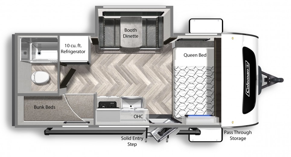 2022 DUTCHMEN COLEMAN RUBICON 1708BH, , floor-plans-day image number 0